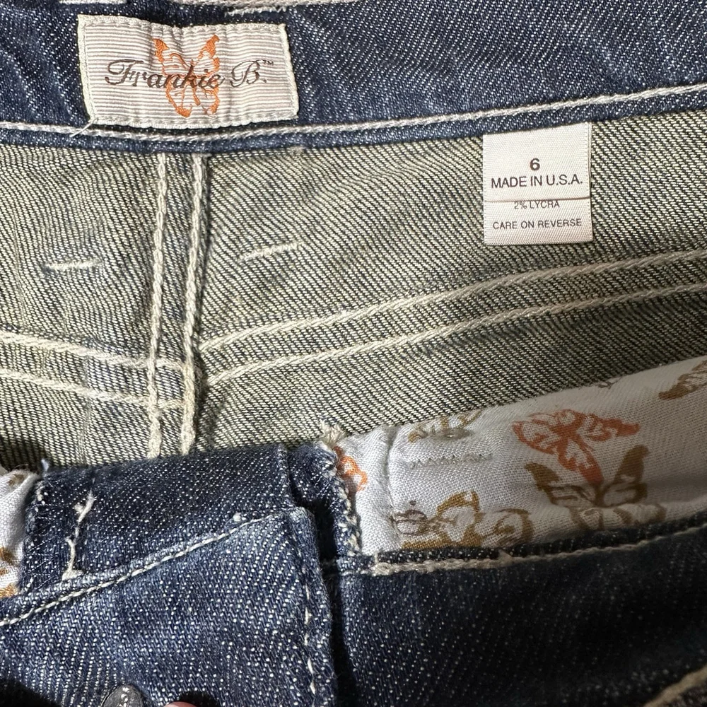 Frankie B Dark Wash Cut Off Micro Mini Low Rise Denim Shorts VTG Y2K 6 Iconic!